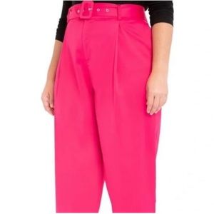 Eloquii Pink High Waisted Satin Pants